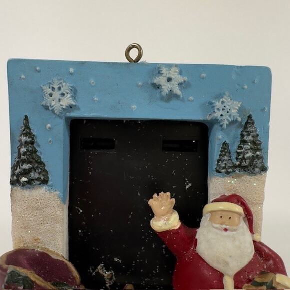 Christmas Santa and Sleigh Mini Standing Frame Resin Holiday Presents Tree VTG - Picture 9 of 12